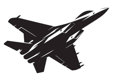 Modern bir askeri jet vektör çiziminin silueti.