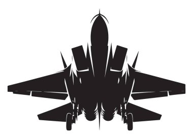 Modern Fighter Jet Siluet Çizim Tasarımı