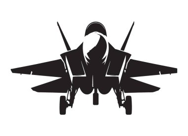 Savaş uçağı silueti vektör tasarımı modern havacılık teknolojisi