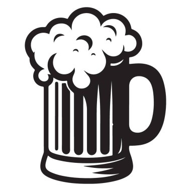 Köpük vektör illüstrasyon içecek tasarımlı bira bardağı silueti