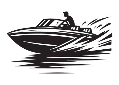 Siluet sürat teknesi Watercraft Çizimi Hızlı Tekne Macerası Yaşam Tarzı