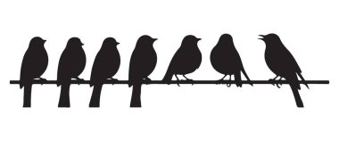 Kablo Tasarımı Üzerine Kuş Silueti Şarkı Söyleme ve İletişim Açıklaması