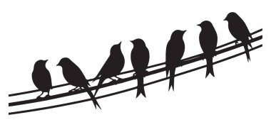 Doğa Tasarımları İçin Kablo Silueti Vektör İllüstrasyonu