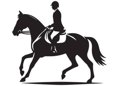 Siluet At ve Binici Tasarımları için Sürücü Vektör Sanatı