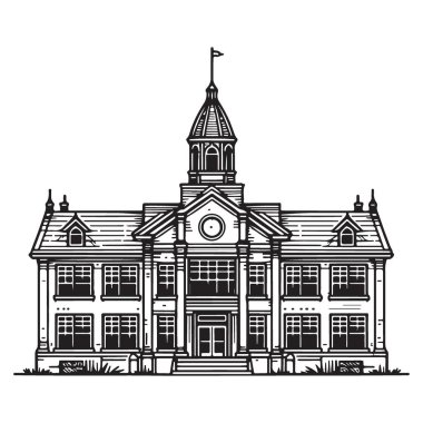 Klasik Okul Tasarımı 'nın Detaylı Mimari Çizimi