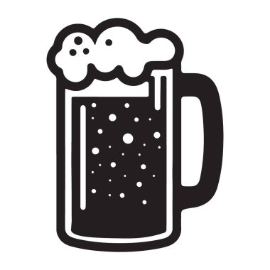 Köpüklü bira kupası tasarımı Klasik Pub İçecek Vektör Tasarımı