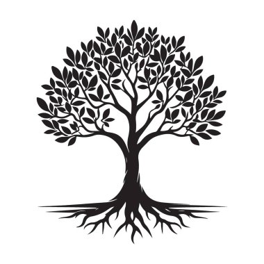 Yaşamın Görkemli Ağacı İllüstrasyonu Büyümenin ve Gücün Sembolü
