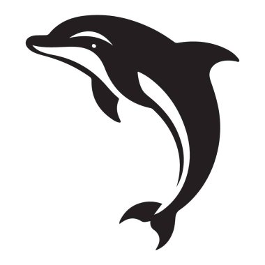 Oyuncu Yunus Silueti Sıçrayan Vektör Resim Tasarımı