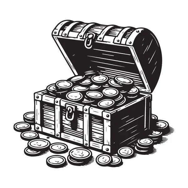 Altın para dolu hazine sandığı klasik bir örnektir.