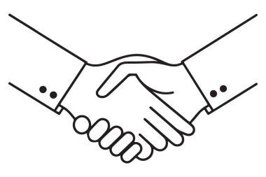 El sıkışma Çizgisi Sanat Illustrasyon Anlaşması Ortaklık Sembolü