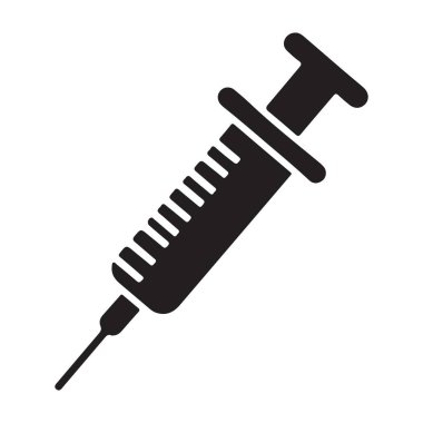 Sağlık için Tıbbi Şırınga Silueti Vektör İllüstrasyonu