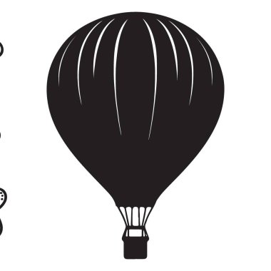 Grafiksel Projeler için Siluet Sıcak Hava Balonu Vektör İlülasyonu