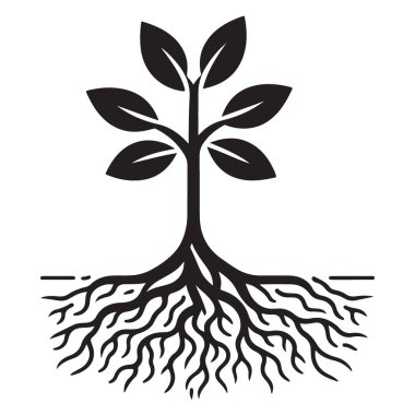 Kökler Siluet Vektör Resmini İndirme Ağacı