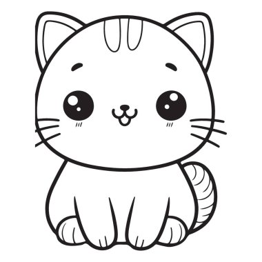 Yaratıcı aktiviteler için sevimli kedi boyama sayfası