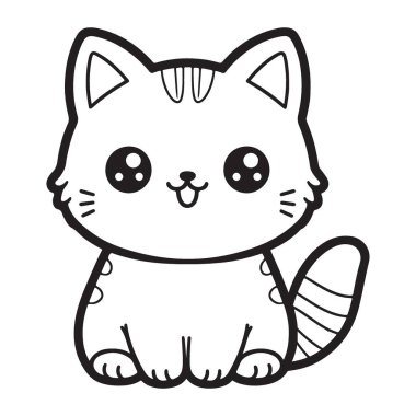 Dekoratif kuyruk desenli renkli kedi tasarımı