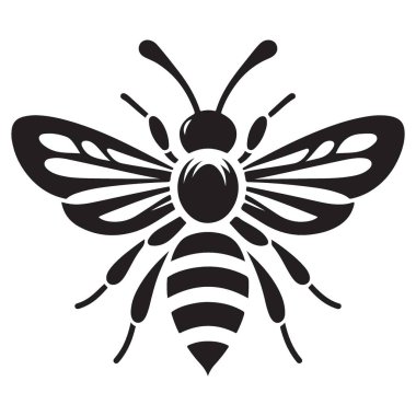 Doğa Tasarımları için Detaylı Arı Silueti Vektör İllüstrasyonu