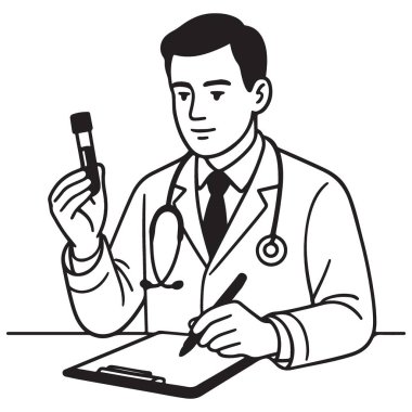 Doktor Kan Tutma Numunesi ve Yazma Notları Çizim Tasarımı
