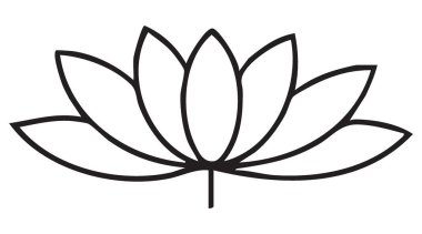 Zarif Lotus Çiçeği İllüstrasyon Meditasyon ve Ruhsal Tasarım Vektörü