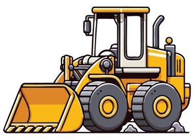 Çizgi film Biçimi Sarı Ön Yükleyici İnşaat Aracı Renkli Resimler