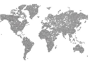 Veri Görselleştirme Bilgileri Tasarımları için Noktalı Dünya Haritası Resmi