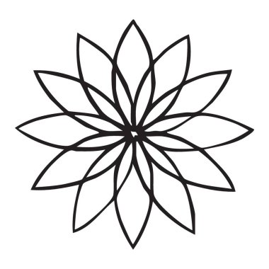 On Yapraklı Çiçek Çizgisi Sanat Tasarım Vektörü İllüstrasyon Biçimi