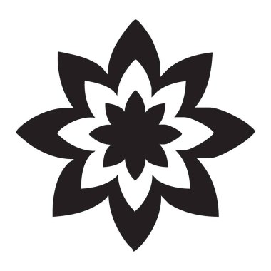 Sekiz Yaprak Yaprağının Silueti Çiçek Vektörü Sanat Grafik Tasarımı