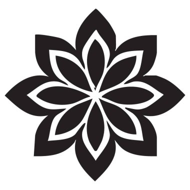 Sekiz Yapraklı Çiçek Tasarım Vektör İllüstrasyon Sanatının Silueti