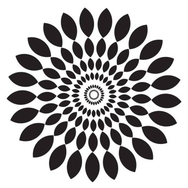 Optik İllüzyon Siyah ve Beyaz Konsantrik Şekiller İlllendirmesi