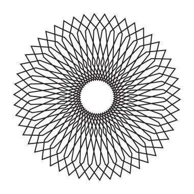 Karmaşık Dairesel Desen Geometrik Radyal Tasarım Soyut Çizim