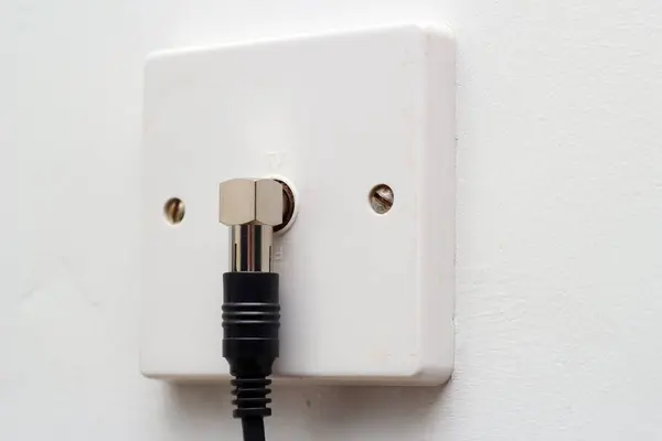 TV anten soketi ve doğru açı adaptörüyle tıpa.