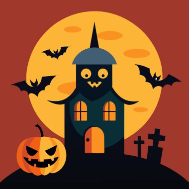 Cadılar Bayramı Vektörü İllüstrasyon Ürkütücü ve Eğlenceli Sanatlar