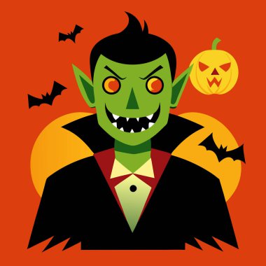 Cadılar Bayramı Vektörü İllüstrasyon Ürkütücü ve Eğlenceli Sanatlar