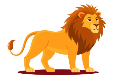 Aslan Vektörü İllüstrasyonu Görkemli ve Güçlü Vahşi Yaşam Sanatı
