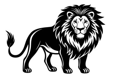 Aslan Vektörü İllüstrasyonu Görkemli ve Güçlü Vahşi Yaşam Sanatı