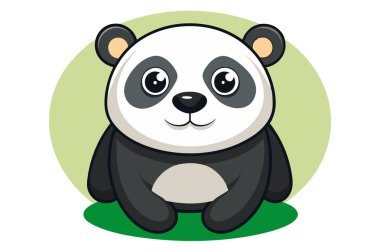 Panda Vektör İllüstrasyonu Sevimli ve Detaylı Vahşi Yaşam Sanatı