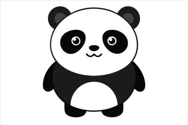 Panda Vektör İllüstrasyonu Sevimli ve Detaylı Vahşi Yaşam Sanatı