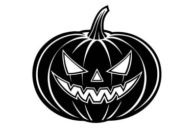 Cadılar Bayramı Balkabağı Vektör İllüstrasyon Ürkütücü Jack-o-Fener Sanatı Cadılar Bayramı için