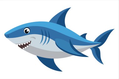 Köpekbalığı Vektörü İllüstrasyonu Dinamik ve Güçlü Okyanus Avcısı Sanatı