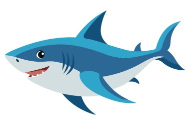 Köpekbalığı Vektörü İllüstrasyonu Dinamik ve Güçlü Okyanus Avcısı Sanatı