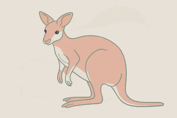 stock image This detailed vector illustration features a charming wallaby, perfect for use in wildlife designs, nature-themed projects, educational materials, and animal artwork.