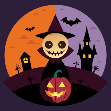 Cadılar Bayramı Vektörü İllüstrasyon Ürkütücü ve Eğlenceli Sanatlar