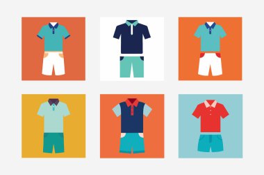 Bu vektör illüstrasyonunda Chino şortla eşleştirilmiş bir polo gömlek, gündelik ama rafine bir görünüm sunuyor, moda tasarımlarında kullanmak için mükemmel, yaz giyimi promosyonları ve günlük giyim markalaşması sunuyor..