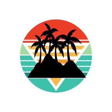 Hindistancevizi ağacı silueti olan bir dağ manzarası içeren eski model bir vektör arka planı. Bu tasarım nostaljik bir tropikal titreşim yakalıyor. Posterler, baskılar ve klasik estetik arka planlar için mükemmel..