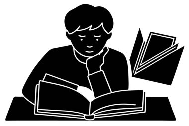 Bir öğrencinin İngilizce gramerini gergin bir grafikle öğrenmesinin eğitici bir temsili. Dil öğrenme materyalleri, okul kaynakları, ESL öğretim yardımları ve dil bilgisi dersleri için ideal.