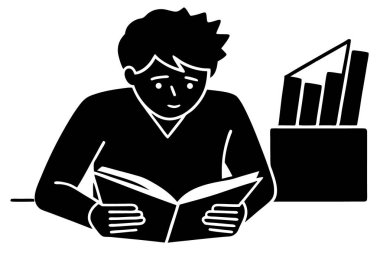 Bir öğrencinin İngilizce gramerini gergin bir grafikle öğrenmesinin eğitici bir temsili. Dil öğrenme materyalleri, okul kaynakları, ESL öğretim yardımları ve dil bilgisi dersleri için ideal.