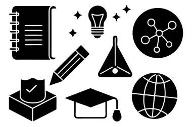 Matematik Çözen Öğrenci Denklemleri Vektör Tasarımı