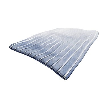 Beyaz çizgili mavi bir masa örtüsünün suluboya çizimi. Mutfak, iç mekan, yemek blogları, ambalaj, kartpostallar ve tatil dekorasyonu için gerçekçi tekstil tasarımı.