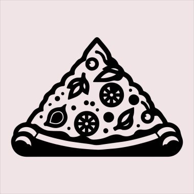 pizza icon silhouette vector art illustration clipart