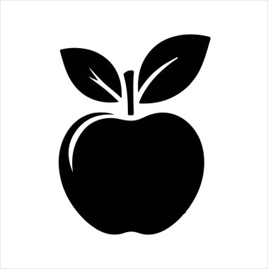 apple vector silhouette with a background clipart