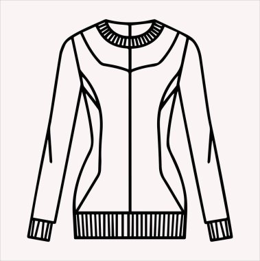 A trendy and fashionable jumper vector silhouette clipart